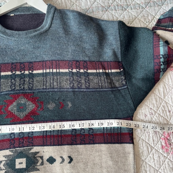 Vintage Men's Patterned Sweater - Multicolor Size XL - Picture 8 of 10